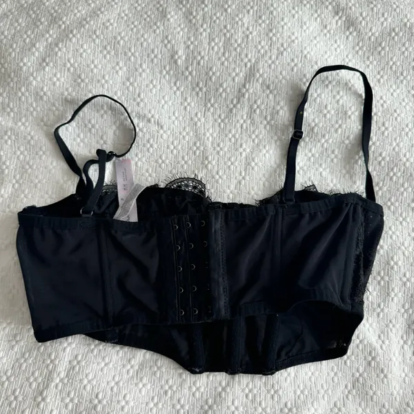 Urban Outfitters | Out From Under Black Modern Love Ribcage Corset | Medium - Image 3