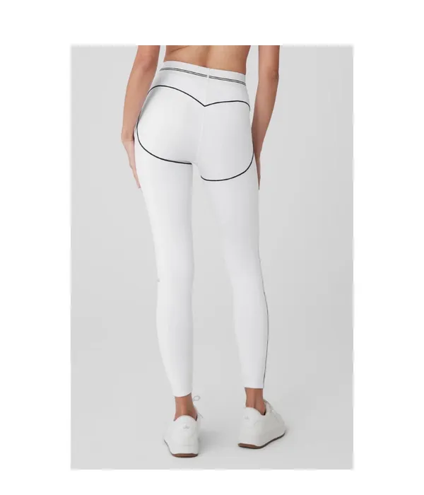 Alo Yoga Airbrush High-Waist Heart Throb Legging White/Black S - Image 2
