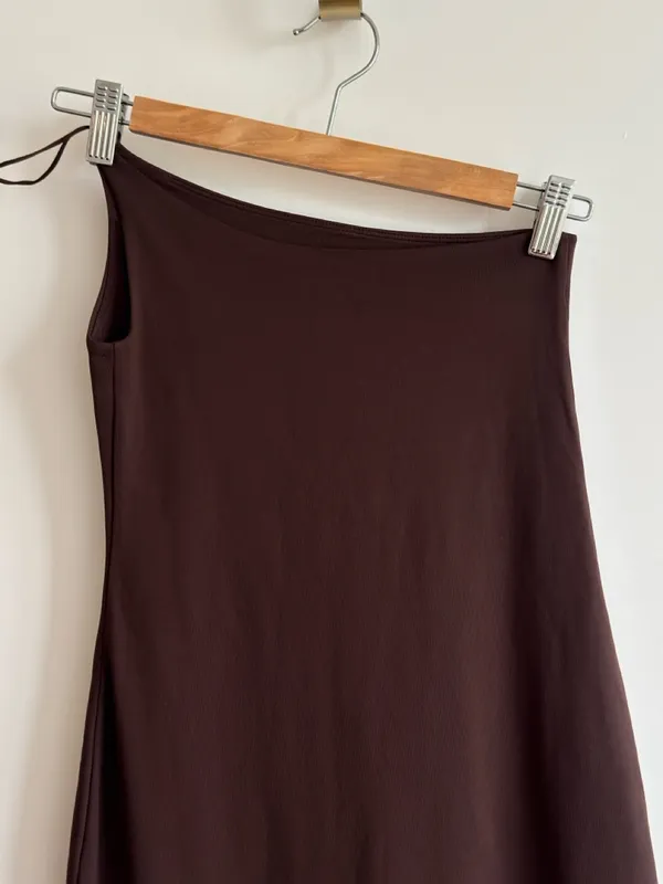Babaton Contour Brown One Shoulder Midi Dress Size Small Bodycon Stretchy - Image 7