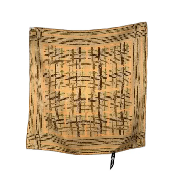 Vintage Christian Dior Silk Scarf 15” Square Geometric Brown Orange Made France - Image 3