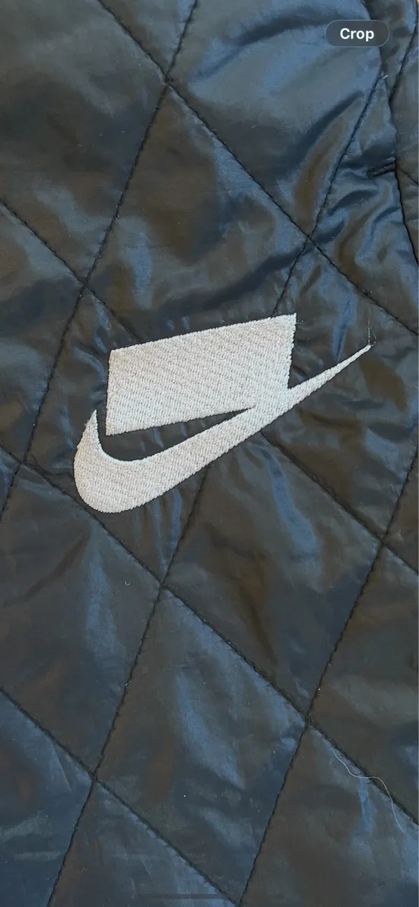 Nike Black Quilted Jogger Pants with White Swoosh - Image 8