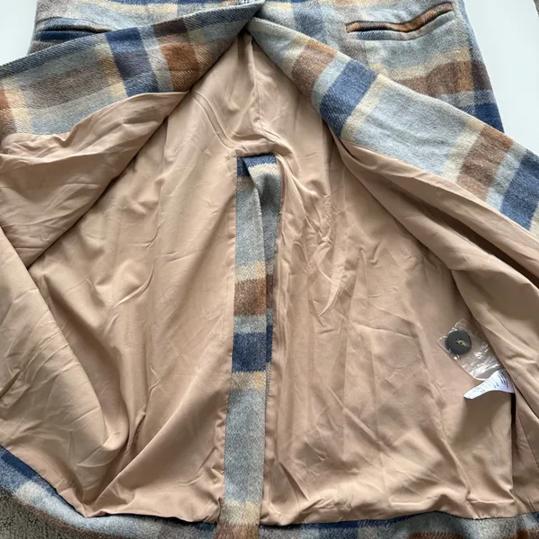 SAGE The Label All the Way Plaid Coat size Large - Image 8