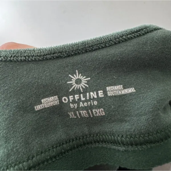 Aerie‎ Green Velvet Recharge Least Support Bralette Crop Top - Image 5