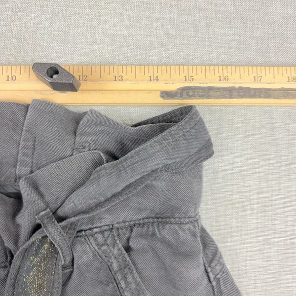 Anthropologie Wanderer Womens 4 Charcoal Gray Linen Paperbag Jogger Pants - Image 9