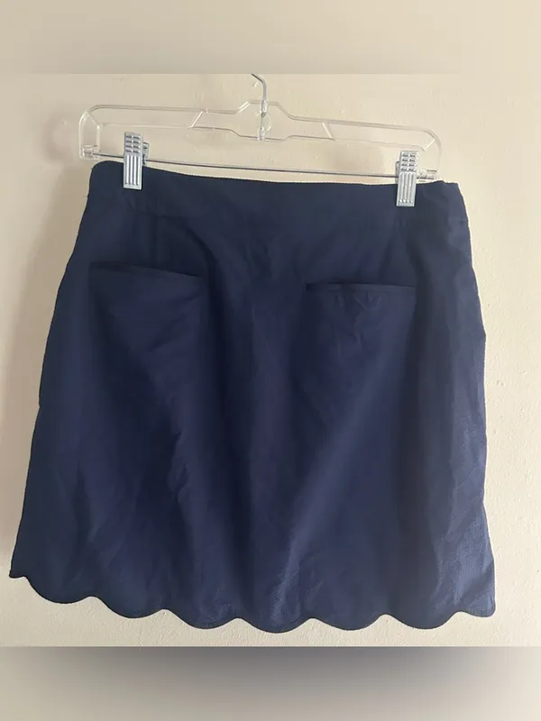 Women’s Textured Scalloped Skort size 2 Blue - Image 2