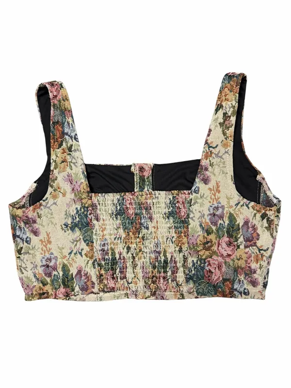 Wild Fable Tapestry Floral Corset Top Coquette Cottagecore Bustier Large - Image 5