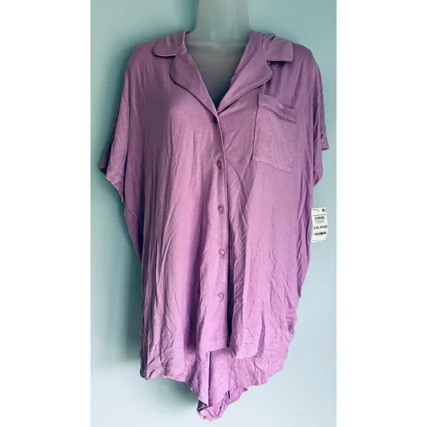 INC International Concepts Pajama Set Shorts Purple 2XL NWT - Image 4