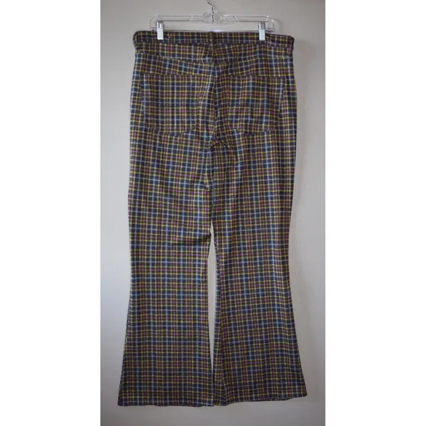 American Eagle Plaid Pants Women 16 Regular Multi Color Excellent Flare Leg - Image 3