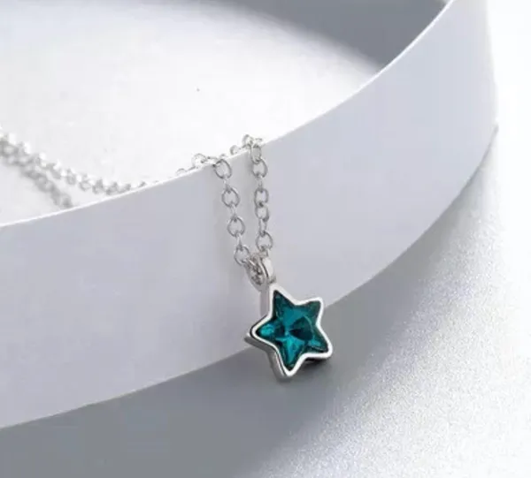 Blue Star/Shooting Star Necklaces Silver - Image 4