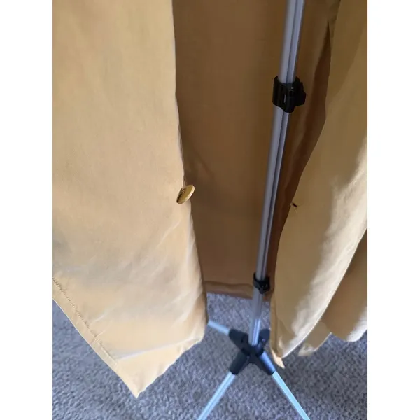 Express Women's mustard yellow self waist tie thin trench‎ coat size medium - Image 5