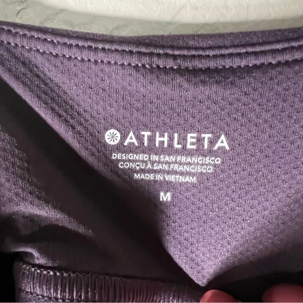 Athleta Purple Powervita Cinch Longline Ruched Padded Sports‎ Bra - Image 5