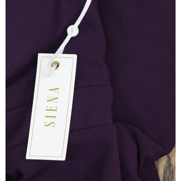 Siena Womens Side-Gathered Dress Removable Straps SATP1607 Plum Purple 12 - Image 3