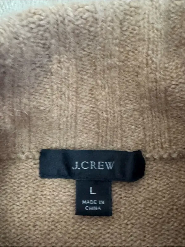 J Crew Camel Tan Knit Mock Neck Wool Alpaca Sweater - Image 4