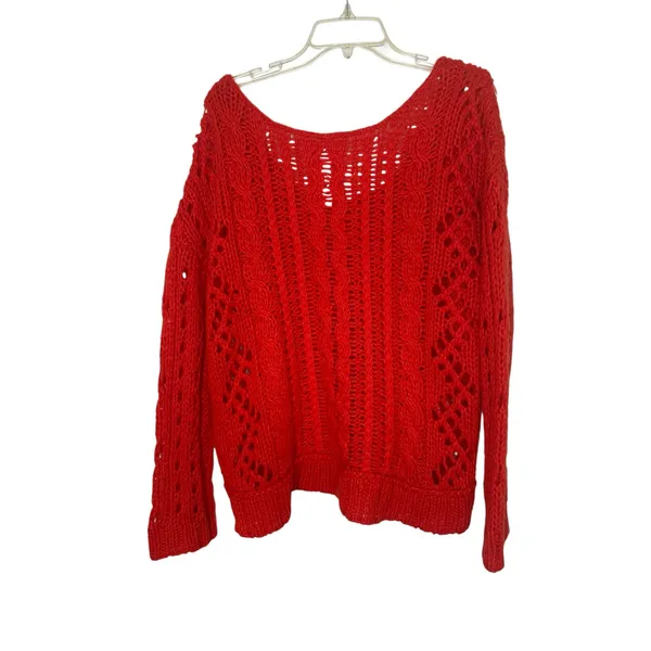 Free People "Wildfire" cable knit sweater size medium - Image 4