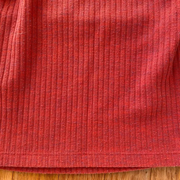 Urban Outfitters berry red ribbed square neck long sleeve top - Image 11