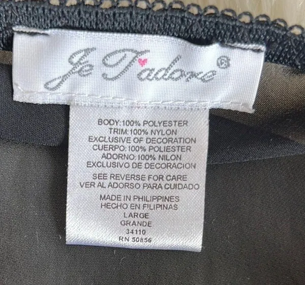 Vintage Chiffon Camisole Black Size L - Image 3