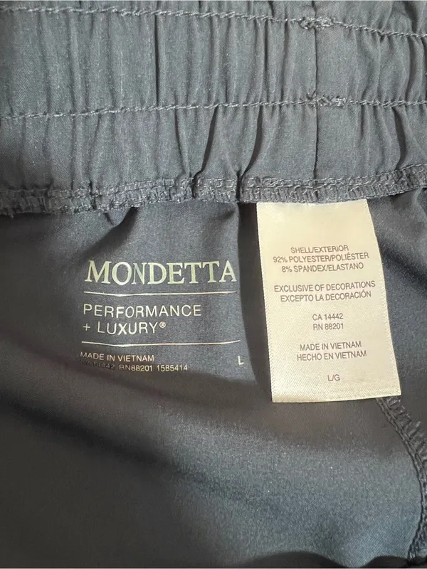 Mondetta Performance Luxury Navy Pull On Stretch Shorts L Travel Athleisure - Image 4