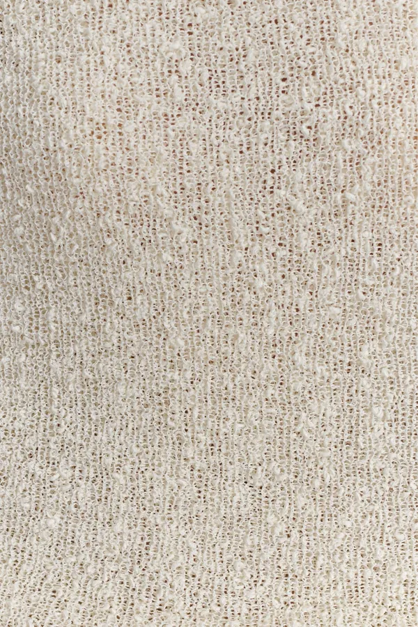 Meshki Off-The-Shoulder Dress Boucle Cream Maxi Dress - Image 4
