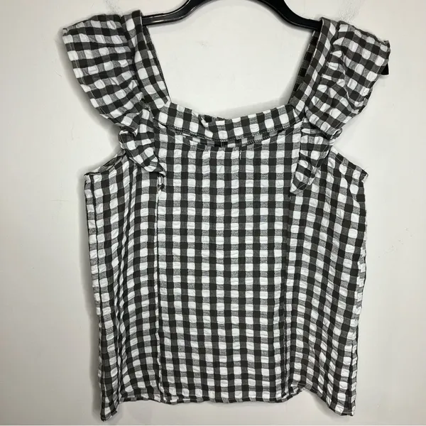 Maurice’s square neck‎ gingham ruffle tank size small - Image 7