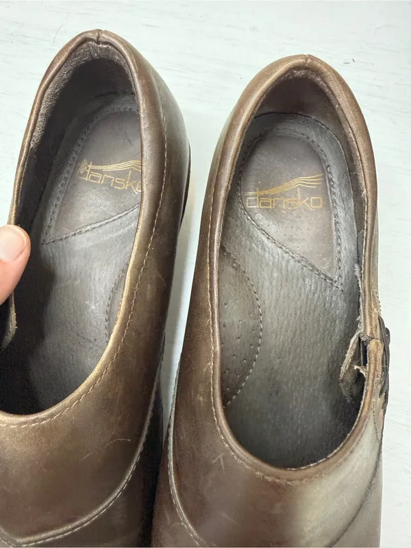 Dansko Stacie Clogs Leather Slip On Professional Academia Sz 38 or US 7.5-8 - Image 9