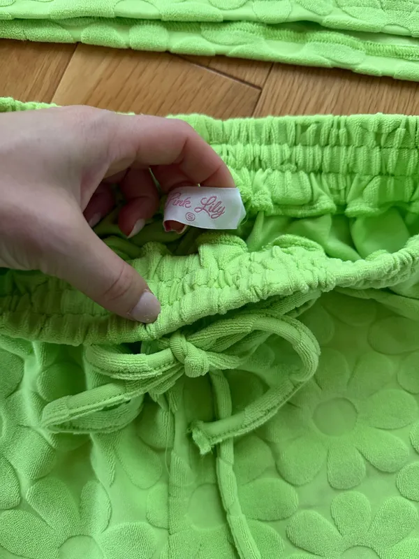 Pink Lily Bright Green Pullover & Shorts - Image 3