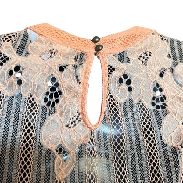 Womens Arizona Jeans Lace Semi Sheer High Neck Sleeveless Top - Sz S - Image 3