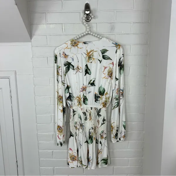 Shore Floral Smocked Waist Mini Dress Size XS - Image 10