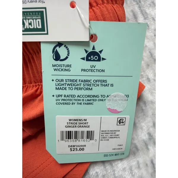 DSG‎ Womens Stride Mid-Rise Shorts Ginger Orange DAW14200R Size Medium NWT - Image 4