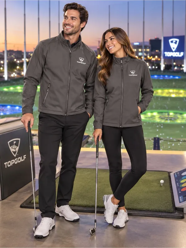 Topgolf Employee Softshell Jacket XL Black Full Zip Mock Neck HPI Direct Men's - Image 2