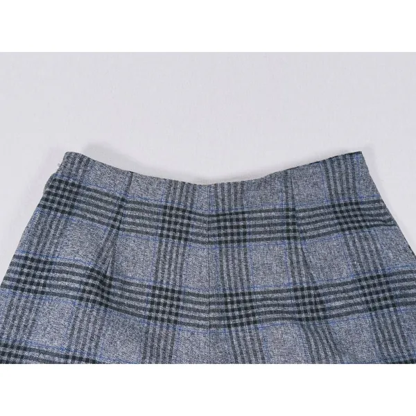 Abercrombie & Fitch Plaid Tie Wrap Skort Size S Gray Preppy Schoolgirl Fall Y2K - Image 6