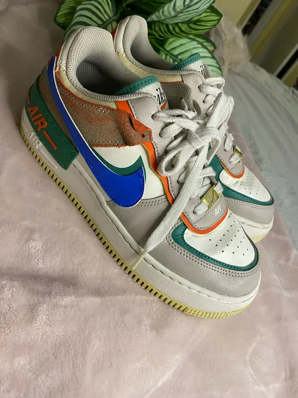 Nike Air Force 1 Shadow Blue Green Womens Size 8 - Image 2