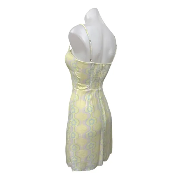 Aritzia Sun-Deh Yellow Floral Sleeveless Cami Camisole Mini A-line Dress Size XS - Image 3