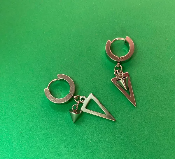Titanium Steel Spike Dangle Drop Earrings for Men Women,Punk Hip Hop Earrings - Image 4