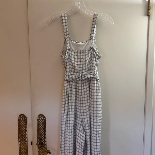 American eagle white black plaid jumpsuit sleeveless romper pants size XS - Image 7