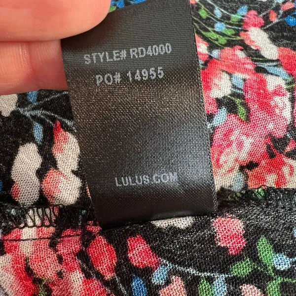 Lulu's‎ Maxi Dress XL Black Floral Off the Shoulder Maxi Side Slits Romantic New - Image 14