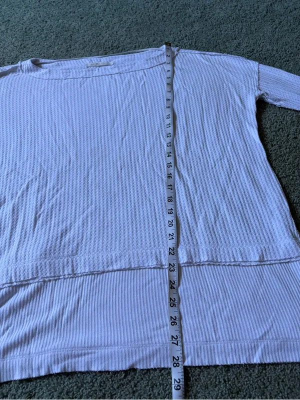 We The Free Oversized Waffle Knit Long Sleeve Womens S White Boho Thermal - Image 3
