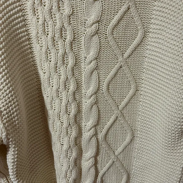 Cozy Cream White Cable Knit Sweater - Image 3