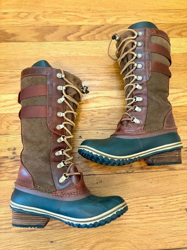 Sorel Conquest Carly II Waterproof Tall Winter Snow Boots Women's Size 7 Brown - Image 3