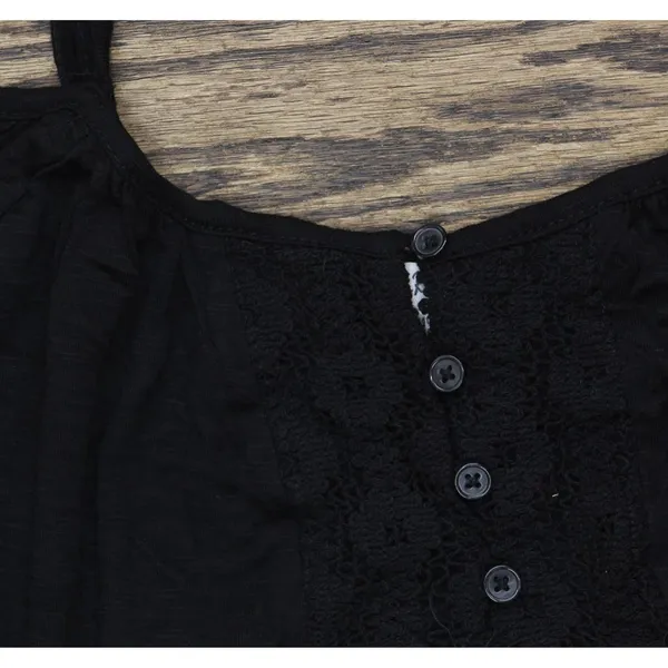 NWT American Rag Crochet-Trim Cold-Shoulder Blouse Shirt Top Classic Black S - Image 7