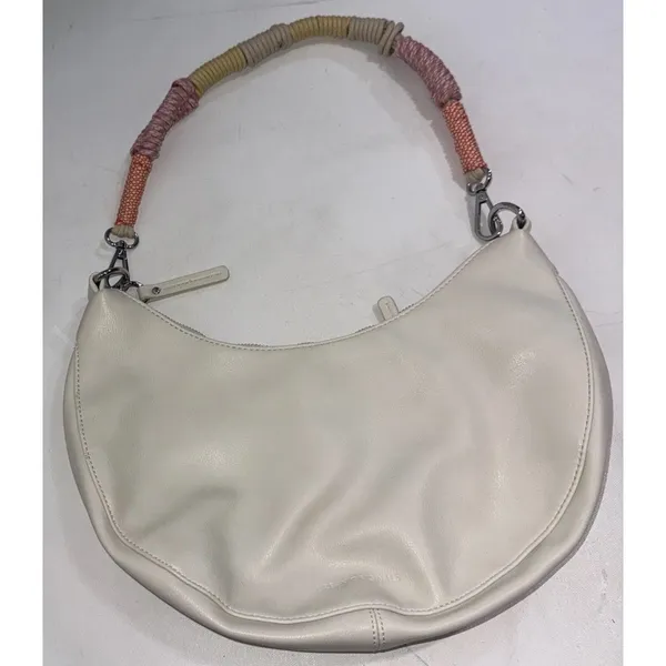Anthropologie Urban Originals Boho White Luna Crossbody Slouchy Crescent Bag - Image 11