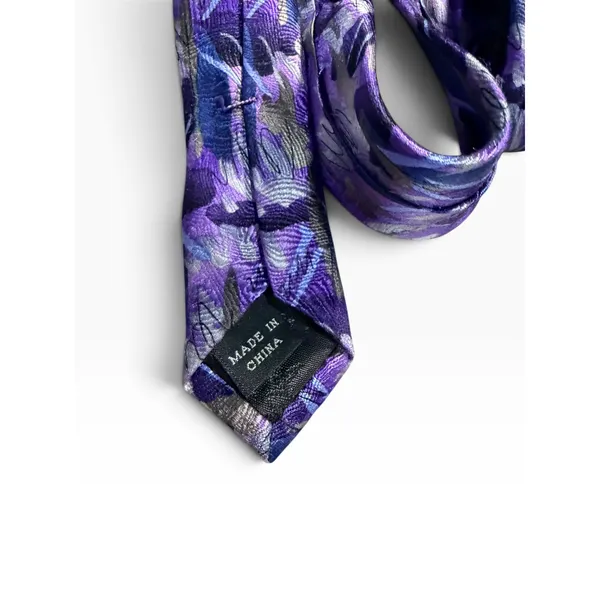 J Garcia Oak Tree Collection Fifty-Two Purple Abstract Silk Necktie 60 Inch - Image 4