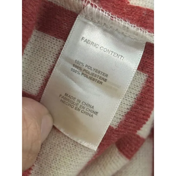Anthropologie Red Checkered Fleece Tie Front Vest One Size OS JK THINGS VEST - Image 12