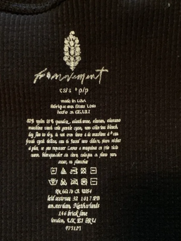 FP Movement by Free People Ribbed Cropped Tank Top in Black size XS Baby Tee - Image 3