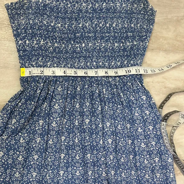 Gal Meets Glam Blue Floral Ruffle Maxi Dress Women’s Size 4 Pockets - Image 8