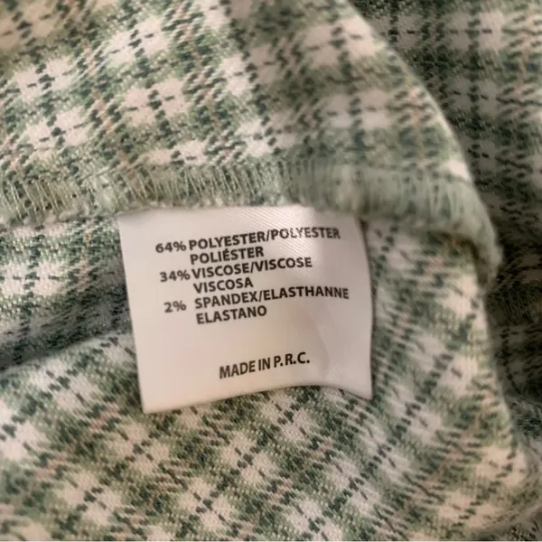 John Galt Brandy Melville Green Plaid Mini Skirt Wrap with Buckle - Image 4