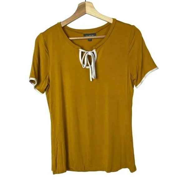 Modcloth‎ Golden Yellow What's the Hap Short Sleeve T-Shirt M - Image 3