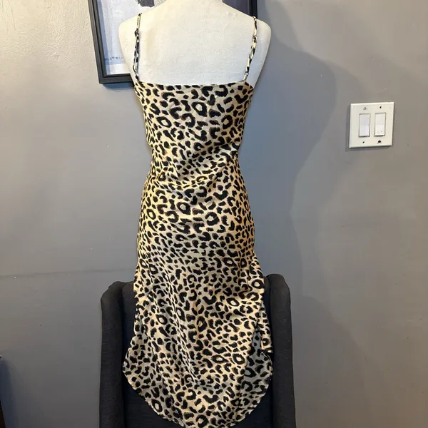 Leopard Print Satin Slip Dress – Y2K / Model Off-Duty Vibes - Image 4