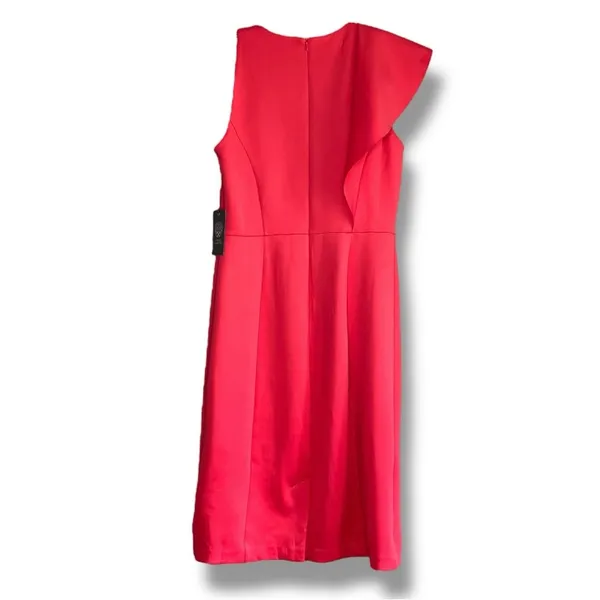 Vince Camuto one sleeve large ruffle red dress NWT size 10 - Image 5