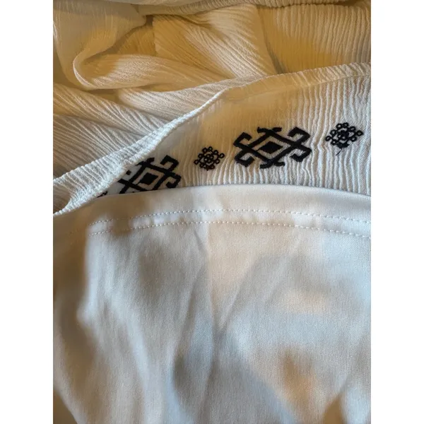 Ariat Dress Women Medium‎ White Gauze Embroidered Western Brandy Mini Boho - Image 10