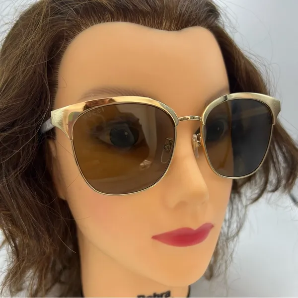 GUCCI Endura Gold 55mm Clubmaster Cat Eye Sunglasses NEW - Image 16